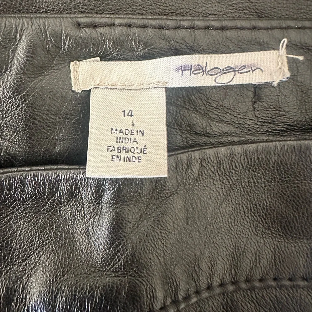 Halogen Black Leather Quilted Pencil Skirt